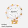 Detail of pearl bracelet with gold crab charm and baroque pearls in stainless steel - Crab Pendant Artificial Pearl Bracelet (14)
