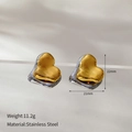 Two-tone heart earrings in gold and silver finish made of high quality stainless steel - Heart / Gold and Silver Two-tone