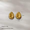 Two-tone gold and silver stainless steel teardrop earrings, 25mm height variant - Teardrop / Gold and Silver Two-tone