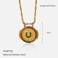 Détails du pendentif fer à cheval doré en acier inoxydable avec strass et dimensions - Style Pièce Fer à Cheval (YHTSN-250502)