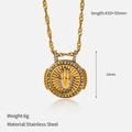 Détail du pendentif Main de Hamsa avec zircon sur un collier en acier inoxydable - Style Main de Hamsa (YHTSN-250507)