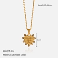 Close-up of gold heart pendant necklace with Daddy's Little Girl engraving and zircons - Heart Letter Engraving (YHTSN-2501123)