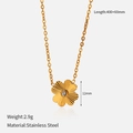 Détails du pendentif fleur dorée avec zircons et dimensions en acier inoxydable - Fleur en Strass Texturée (YHTSN-2501257)