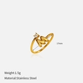 Détail de la bague lettre M plaquée or 18 carats avec zircone et poids léger de 1,5g - Lettre M (YHTSR-250711)