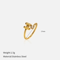 Détail d'une bague en acier inoxydable doré 18k avec lettre H et pierre de cristal - Lettre H (YHTSR-250723)