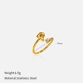 Détail de la bague ouverte lettre P plaquée or 18 carats avec diamètre interne 17mm - Lettre P (YHTSR-250726)