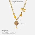 Détails du collier doré avec pendentifs étoile de mer et coquillage et mesures - Queue de Poisson Coquillage Océan (CH1290)