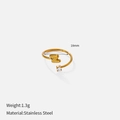 18k gold plated stainless steel open ring featuring a letter Z and small crystal - Letter Z (YHTSR-250780)