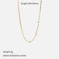 Detail van 18K vergulde roestvrijstalen ketting met 390+50mm lengte en 2g gewichtsspecificatie - Gouden Fijne Schakelketting (CH1425)