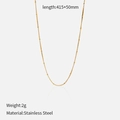 Detail van 18K vergulde roestvrijstalen kralenketting met een lengte van 415mm - Gouden Fijne Kralenketting (CH1426)