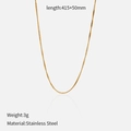 Detailweergave van gouden roestvrijstalen ketting met 415+50mm lengte en 3g gewicht - Gouden Schakelketting (CH1421)