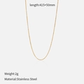 Detailopname van 18k vergulde roestvrijstalen schakelketting van 415+50mm lengte - Gouden Schakelketting Fijn (CH1423)