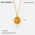 Detailed specs of gold Pisces zodiac necklace with dimensions 21mm and 400mm chain - Pisces Zodiac Necklace