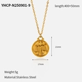 Detailed macro view of gold Libra zodiac pendant in stainless steel with 5g weight - Libra Zodiac Necklace