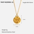 Detailed size specifications for the gold stainless steel zodiac coin pendant necklace - Sagittarius Zodiac Necklace