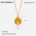 Detail showing Cancer zodiac gold pendant necklace with dimensions 21x17mm and 450mm chain - Cancer Zodiac Necklace