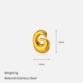 Polished gold stainless steel letter G pendant with dimensions 18mm by 14mm - 3D Bubble Style / Letter G