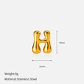 Macro view of gold bubble letter H pendant with 18mm height and stainless steel texture - 3D Bubble Style / Letter H