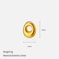 Macro shot of 18mm x 15mm gold stainless steel teardrop pendant for DIY jewelry - 3D Bubble Style / Letter O