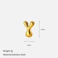 Macro view of gold stainless steel letter Y pendant with 18mm height and 3g weight - 3D Bubble Style / Letter Y