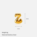 Detail of 3D gold stainless steel letter Z pendant with size markings and mirror finish - 3D Bubble Style / Letter Z