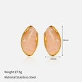 Especificaciones de tamaño y peso para pendientes de acero inoxidable y mármol - Patrón de Mármol Rosa Naranja (Pendientes)