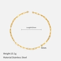 Collana a catena a graffetta in acciaio inossidabile dorato, 420mm di lunghezza - Collana Catena Paperclip Oro (42cm)