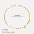 Collana a graffetta in acciaio inossidabile dorato 500mm con larghezza 4mm e 12g - Collana in Acciaio Inossidabile Oro (50cm)