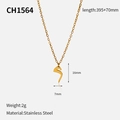 Collier doré 18k avec pendentif lettre arabe en acier inoxydable longueur 395mm - Style de Lettre Arabe (CH1564)