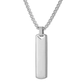 Collier avec pendentif barre rectangulaire 40MM en acier inoxydable argenté pour femme - Pendentif Argent Avec Chaîne Vénitienne