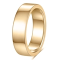 Polished 14K gold plated stainless steel wide band ring with a mirror finish - 6mm Gold