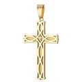 Minimalist gold hollow cross pendant in polished stainless steel for necklace - Gold Color Pendant
