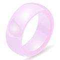 Gepolijste lichtroze keramische ring met 8mm gladde glanzende afwerking voor unisex - US 7 / Roze