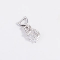Detail of S925 sterling silver pendant clasp with two round cubic zirconia stones - Style B / White Gold