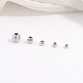 Faceted S925 sterling silver laser cut beads in five different sizes for DIY jewelry making - 2mm (50 Pcs/Gram) / White Gold