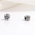 Vintage S925 sterling silver pumpkin flower spacer beads for DIY jewelry making - Pumpkin Daisy Style (Model A)