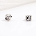 Macro detail of S925 sterling silver flower beads with oxidized vintage floral patterns - Vintage Floral Style (Model F)