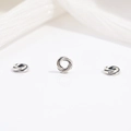 Close-up of three vintage S925 sterling silver gear beads with twisted rope texture - Twisted Rope Weave Style (Model H)