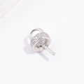Macro shot of S925 silver pendant bail with pavé cubic zirconia for DIY pearl jewelry - Cap Bail / White Gold Cap Style