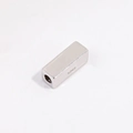 Polished S925 sterling silver rectangular spacer bead with hollow center for DIY jewelry - Platinum Square Lucky Bead