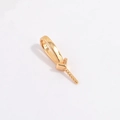 Macro view of gold-plated S925 sterling silver peg bail clasp for pearl pendants - Gold V-Shape Style