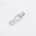 Dettaglio chiusura a ferro di cavallo in argento S925 con zirconi per gioielli fai da te - White Gold White Zircon Horseshoe Clasp