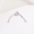 Minimalist S925 sterling silver bamboo joint curved tube connector for DIY jewelry - 3-Hole Pretzel Knot / White Gold
