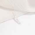 Detailed macro view of S925 sterling silver bamboo tube bead for DIY jewelry making - 3-Segment Bamboo Curved Tube / Silver