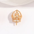 Support pendentif couronne en argent S925 poli serti de pierres de zircone cubique - Or