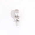 Detailed close-up of S925 sterling silver brushed finish U-shape jewelry clasp connector - Cap Needle Clasp / White Gold