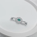 S925 sterling zilveren parelsluiting met smaragdgroene zirkoon voor sieraden DIY - Magnetische Connector Sluiting / Witgoud Groene Zirkonia Bloem Sluiting