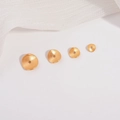 Macro shot of 4 gradient sizes of gold matte S925 silver cup bead caps for DIY jewelry - 4.8mm / Gold
