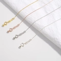 Minimalist S925 sterling silver adjustable O-chain necklace in four colors for women - Box Chain / 45cm / Gold