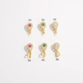 Macro shot of S925 silver flower pendant clasps with micro-set colorful zircons - Flower Shape Style - Green Stone (SK4-01)